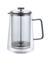 Cafetière miniature pratique résistante à la chaleur en verre borosilicate de haute qualité, cafetière portable avec couvercle en métal