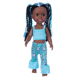 Muñeca Americana de 35 cm (14 Pulgadas) con Trenzas Rosas y Negras, Cabello Lacio, Juguete de Moda al por Mayor - Product Image 5