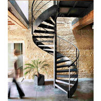 Alucasa Villa Spiral escalier prix extérieur moderne métal intérieur escaliers bois noir extérieur en fer forgé escalier Design