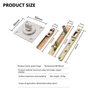 Fabricant moustiquaire robuste Petit fermoir de porte en verre en bois dissimulé Charnière de sol Pivot inférieur en acier inoxydable Design moderne - Product Image 2