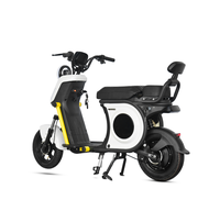Scooter électrique urbain élégant avec moteur sans balais 48V 350W |   Voiture à deux places, 45 km/h, autonomie de 40 km, cadre en acier sans soudure blanc/jaune, étanche