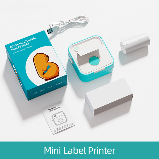 Bth Wireless Ink Less Thermal Shipping Label Printer Mini Portable Label Thermal Barcode Printer