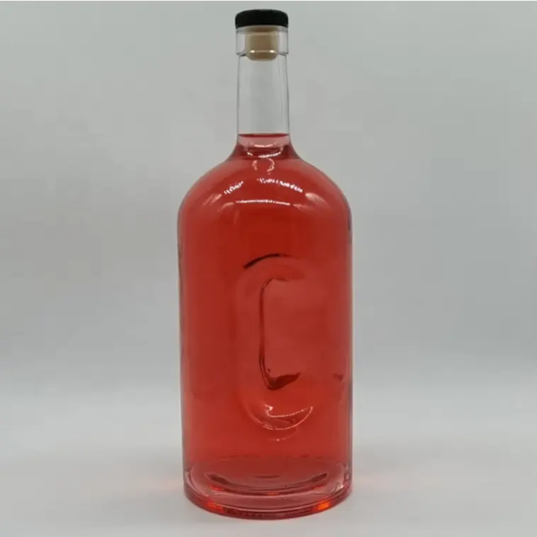 Personalizado Alça Vazia Espírito Gin Rum Vodka Uísque garrafa de Brandy Espírito Wine1750ml Califórnia Garrafas De Licor De Vidro Por Atacado