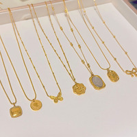 Collier en acier inoxydable pour femme, chaîne de clavicule à fleurs inaltérable, pendentif doré populaire