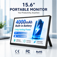 Moniteur portable OEM en gros de 15,6 pouces, écran IPS FHD 1080P avec batterie de 4000 mAh pour ordinateur portable, téléphone et jeux