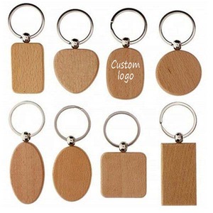Porte-clés rond en bois de hêtre durable, personnalisable et gravable, avec impression en typographie pour mousquetons et promotions - Product Image 1