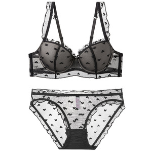 2025 penjualan laris Lingerie seksi wanita Set Bra sejuk seksi potongan renda bordir ultratipis pakaian dalam - Product Image 4