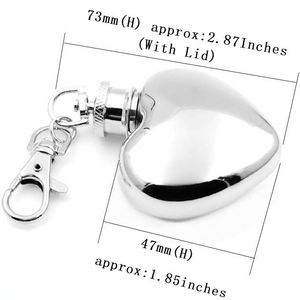 Wholesale Custom Logo Wedding Gift 1oz Heart Shaped Hip Flask Keychain 304 Stainless Steel <b>Mini</b> Pocket Liquor <b>Bottle</b> - Product Image 4