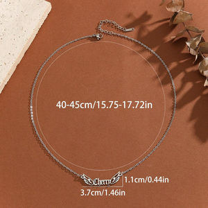 Duoying Prata Pássaro Anjo Asas Cão Orelha Colar Personalizado Natal Presente Nome Colar - Product Image 3