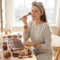 Ensemble professionnel de 51 pinceaux de maquillage en nylon, best-seller, compatible avec les correcteurs, incluant des houppettes pour le visage et les yeux