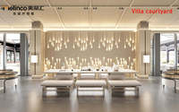 Panneau mural décoratif WPC Melinco avec éclairage intégré, écologique, résistant au feu, panneau 3D, panneaux muraux de fond, chambre à coucher, salle à manger, intérieur