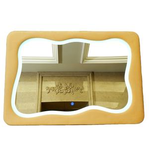 <span class=keywords><strong>Ecoliving</strong></span> Espejo de Pared de Bronce/Metal Personalizado, Moderno y de Lujo, 30x120cm, Diseño Ondulado Hecho a Mano, Espejos Decorativos de Arco Irregular - Product Image 1