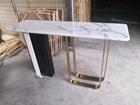 Table de Console en marbre trempé or, luxueux, en acier inoxydable, Style français, pour meubles de salon, nouveau Design, 1 pièce