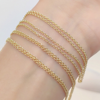 Cadena de Oro Genuino AU585 de 14k, Eslabones Tipo O de 1.75mm, para Creación de Joyería Permanente, en Rollo