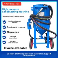 Petite machine de sablage manuelle mobile haute pression à double usage sec et humide pour l'élimination de la rouille, le polissage et la rénovation extérieure