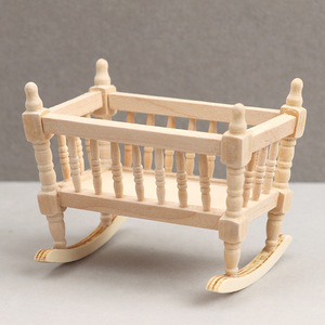 112 Maison de poupée miniature en bois, <span class=keywords><strong>chaise</strong></span> berçante, berceau, mobilier pour bébé, jouet éducatif, modèle de jouet, échelle 1:12 - Product Image 3