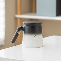 Tasse à thé en grès céramique avec couvercle et infuseur intégrés, style pastoral, origine Fujian Dehua, cadeau idéal pour le bureau et la maison