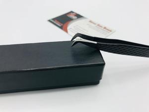 Pince à épiler japonaise durable en acier inoxydable pour extension de cils, poignée en diamant noir pour beauté, fibre pointue, volume russe - Product Image 5