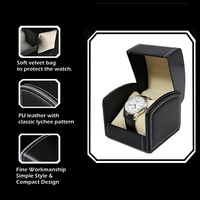 Horloge-etui van kunstleer met kussen, enkelvoudige opbergdoos voor smartwatches, cadeau voor mannen, verjaardag, Valentijnsdag
