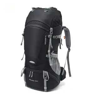 कस्टम 65L आंतरिक फ्रेम पानी-प्रतिरोधी लंबी पैदल यात्रा बैग, यात्रा और पर्वतारोहण बैग वर्षा कवर के साथ