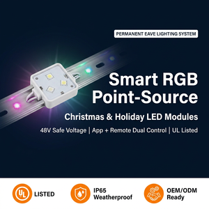 Lumières de Noël permanentes RGB de haute qualité <span class=keywords><strong>sur</strong></span> rail en aluminium adressable, 48V, contrôle intelligent par application pour la décoration de jardin - Product Image 2