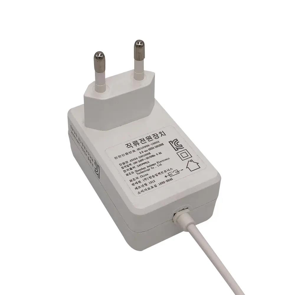 KC Adaptor Daya 12V 2a Korea, Adaptor Daya Putih 24W Colokan Ac Dc