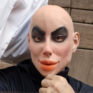 Máscara Facial Completa <span class=keywords><strong>de</strong></span> Látex Suave <span class=keywords><strong>de</strong></span> Mujer Calva <span class=keywords><strong>de</strong></span> Boca Grande y Fea para Disfraz <span class=keywords><strong>de</strong></span> Halloween, Cosplay, <span class=keywords><strong>Terror</strong></span> Divertido y Loco para Carnaval - Product Image 2