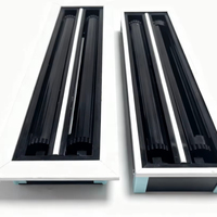 Grille d'aération carrée murale réglable en plastique pour climatisation CVC, diffuseur linéaire à fentes pour usage extérieur et sous-sol