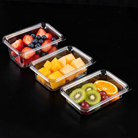 Boîte en plastique transparente carrée en PET de qualité alimentaire pour fruits secs, noix, chocolat, boulangerie, traiteur