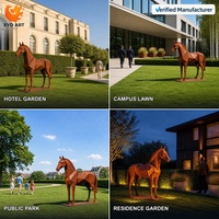 Sculpture en métal personnalisée en corten, chevaux en métal grandeur nature, statue de cheval en métal, grande statue de cheval pour jardin, décoration extérieure