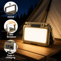 Lanterne de camping rechargeable 1000LM pliable bicolore à intensité variable avec batterie externe Type-C, étanche, avec crochet et trépied, lampe de travail, usine OEM