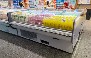 <span class=keywords><strong>Vitrina</strong></span> <span class=keywords><strong>Refrigerada</strong></span> Comercial de Una Temperatura con Isla de Exhibición y Vidrio Plano para Supermercados, Frutas, Yogur y Bebidas - Product Image 2