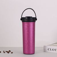 Mug à eau de voyage en acier inoxydable de qualité alimentaire sans BPA de 17 oz avec boucle de transport portable