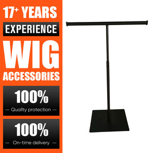 Venta al por mayor de soportes para peluca, soporte para la cabeza de la peluca, soporte portátil plegable para peluca, materiales metálicos, color rosa, negro y blanco - Product Image 1