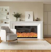 Support TV avec foyer intégré à flamme simulée, style européen, design moderne pour usage domestique