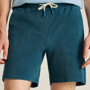 Shorts de algodão orgânico para homens, shorts curtos de algodão orgânico para homens, shorts curtos personalizados com bolso, jogging com cordão