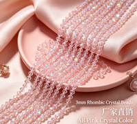 Manik-manik Kristal Bicone YUZHU 3mm Berlapis AB, Tahan Luntur, Multiwarna untuk Aksesoris Perhiasan Buatan Tangan, Kerajinan DIY