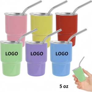 Vasos de Tequila Mini de 5 oz con Logotipo Personalizado, Vaso de Chupito MINI de Acero Inoxidable con Tapa, Brillantina y Diamantes de Imitación, Bonito y Aislado - Product Image 1