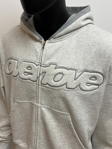 Topshow Tùy Chỉnh 3D Biểu Tượng Pháp Terry 100% Bông Quá Khổ Nặng Giảm Vai 3D Biểu Tượng Phun Thêu Zip up Áo - Product Image 3