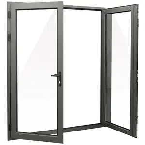 Customized Color Aluminum Arched Casement Door Double/Triple Glazed Arch-shaped Swing Out Door