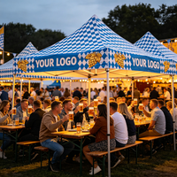 Tente publicitaire Pop-up à structure en acier et toile PVC 3x3-3x6m, auvent imperméable pour stands alimentaires, mariages, fêtes, événements sportifs, protection UV