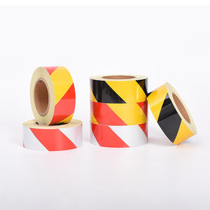 Griglia di colore cristallo pellicola riflettente adesivo reticolo giallo nero e rosso bianco diagonale striscia riflettente nastro di avvertimento - Product Image 1