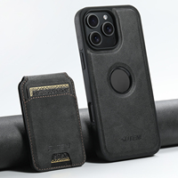 Coque de téléphone SUTENI pour iPhone 18 Pro Max avec chargement sans fil, support magnétique pour cartes, 2-en-1, en similicuir, compatible avec les modèles 17, 16 Plus, 15, 14, 13, 12