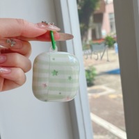 Étui Chic à Rayures et Étoiles pour AirPods 5 Pro 2, Air Pods 2 3 – Housse Souple Tendance et Adorable avec Sangle pour Écouteurs AirPods Pro 3 4