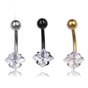 SEPT Fashion Body Piercing Bijoux En Acier Inoxydable Plaqué Or Avec Zircon Usine Directe En Gros