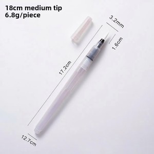 Stylo plume à pointe plate pour <span class=keywords><strong>aquarelle</strong></span> solide, crayon de couleur soluble dans l'eau, <span class=keywords><strong>pinceau</strong></span> à réservoir d'eau, stylo de peinture en nylon plastique – Vente en gros - Product Image 6
