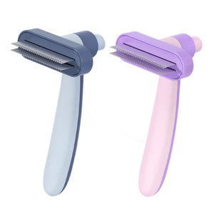 Peigne à poils pour animaux de compagnie PKY Factory, vente en gros, logo personnalisé, manche en plastique, simple ou double face, pour chat et chien - Product Image 5