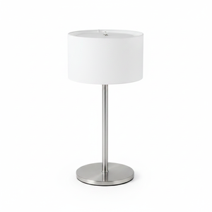 ALANDRA 1xE14 <b>Table</b> <b>Lamp</b> Round White/Nickel <b>Table</b> Top with Al.41xD.18cm Size - Product Image 2