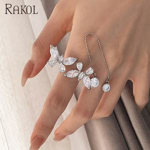 RAKOL RP2158 CZ Butterfly 2021 Real Gold Plated <b>Adjustable</b> <b>Ring</b> Jewelry - Product Image 4