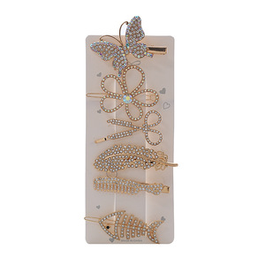 Lot de 6 pinces à cheveux papillon en forme d'arête de poisson, en métal doré, pour femme, accessoires capillaires féériques, ne blesse pas les mèches rebelles - Product Image 5